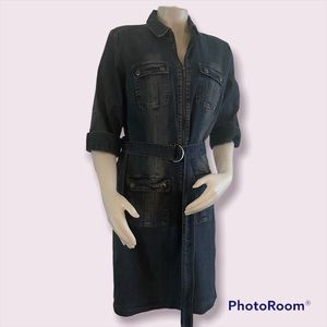 Hope & Harlow Jean Denim Shirt Dress Belted NWOT 10